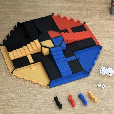 Bộ bàn cờ Parques Parcheesi 150% phong cách Colombia cho in 3D