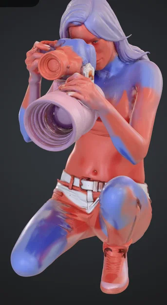 Mô hình 3D nữ nhiếp ảnh gia (Frau mit Kamera) đầy nghệ thuật - Image 1