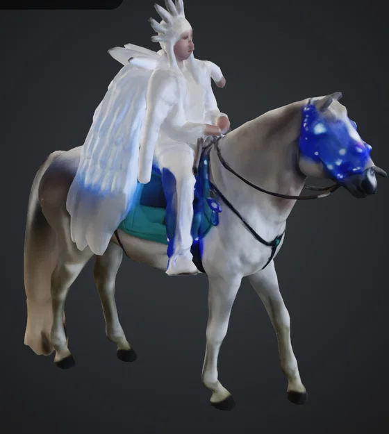 Mô hình 3D người phụ nữ cưỡi ngựa huyền bí (Frau auf einen pferd) - Image 3