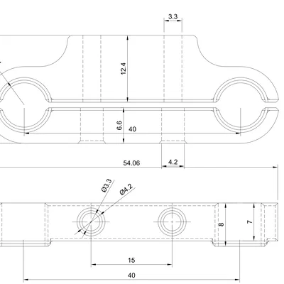 Ngàm gắn ADXL345 cho bed Ender-3 (bed mount)