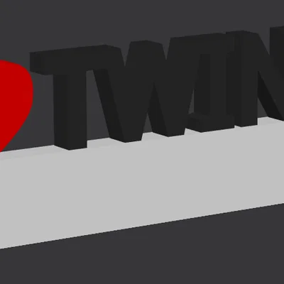 Mô hình trang trí I Love Twins dễ thương cho bàn làm việc