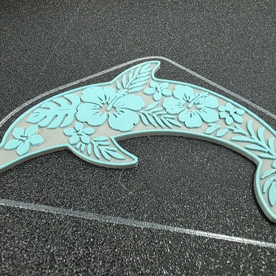 Dolphin Island Bloom - Cá heo hoa nhiệt đới trang trí