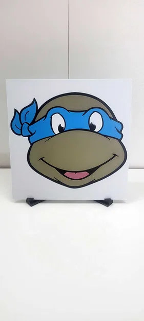 Leonardo "Tortue Ninja" – HueForge multicolor (200×200mm) - Image 1