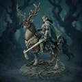 Bloodbound Realms – Elf – Kỵ Sĩ Warden Cưỡi Nai Chiến (STL Dark Fantasy) - Thumbnail 2