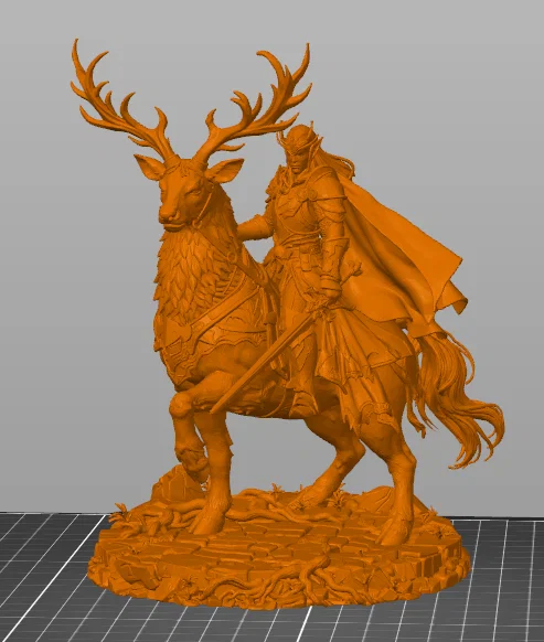 Bloodbound Realms – Elf – Kỵ Sĩ Warden Cưỡi Nai Chiến (STL Dark Fantasy) - Image 3
