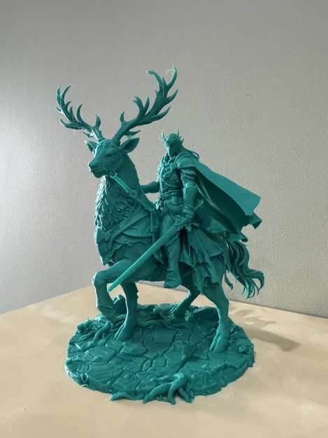 Bloodbound Realms – Elf – Kỵ Sĩ Warden Cưỡi Nai Chiến (STL Dark Fantasy) - Image 5
