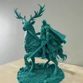 Bloodbound Realms – Elf – Kỵ Sĩ Warden Cưỡi Nai Chiến (STL Dark Fantasy) - Thumbnail 5