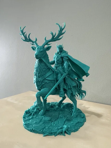 Bloodbound Realms – Elf – Kỵ Sĩ Warden Cưỡi Nai Chiến (STL Dark Fantasy) - Image 6