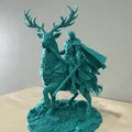 Bloodbound Realms – Elf – Kỵ Sĩ Warden Cưỡi Nai Chiến (STL Dark Fantasy) - Thumbnail 6