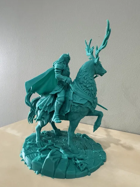 Bloodbound Realms – Elf – Kỵ Sĩ Warden Cưỡi Nai Chiến (STL Dark Fantasy) - Image 7