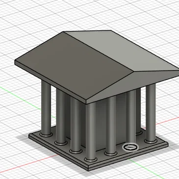 Mô hình đền Aten mini trang trí quân cờ Monopoly in 3D