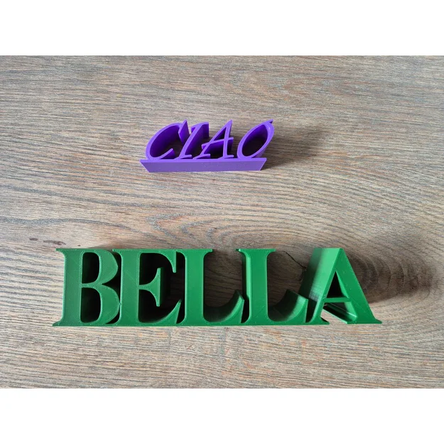 Mô hình chữ trang trí Ciao Bella để bàn - File in 3D đẹp - Image 2