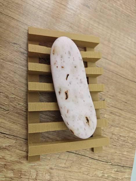 Khay Xà Phòng Nan Gỗ—Gối Đỡ, Vân Gỗ Parametric (Soap Dish Wooden-Slat Cradle) - Image 6