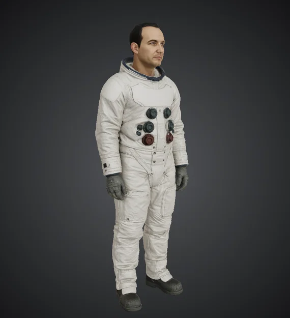 Michael Collins – Mẫu 3D Phi Hành Gia Full-Body (AI Generated) - Image 1