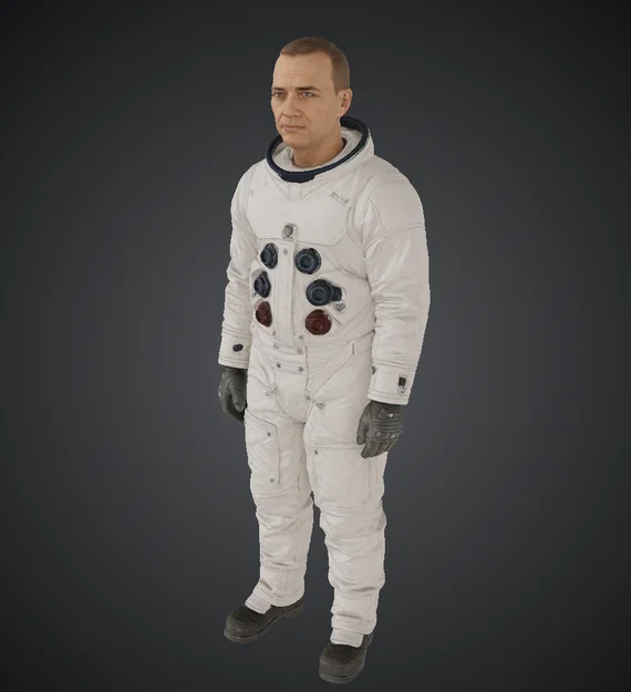 Edwin “Buzz” Aldrin – Phi hành gia full-body (AI Generated 3D Model) - Image 1