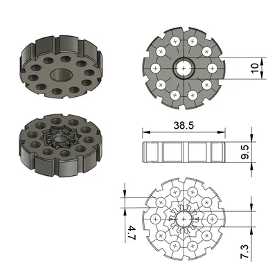 Băng đạn trống 10 viên cho súng hơi Umarex Smith & Wesson 586/686