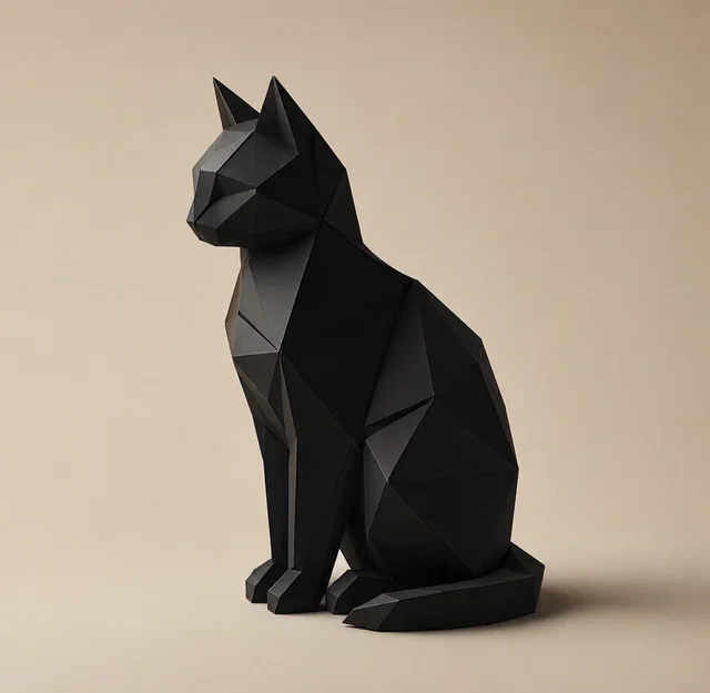 Mô hình Mèo Low Poly trang trí nghệ thuật đẹp mắt - Image 1