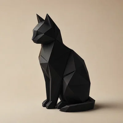 Mô hình Mèo Low Poly trang trí nghệ thuật đẹp mắt