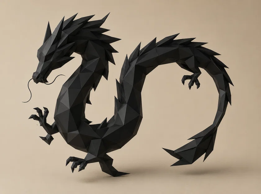 Mô hình rồng Low Poly nghệ thuật cực chất cho máy in 3D - Image 1