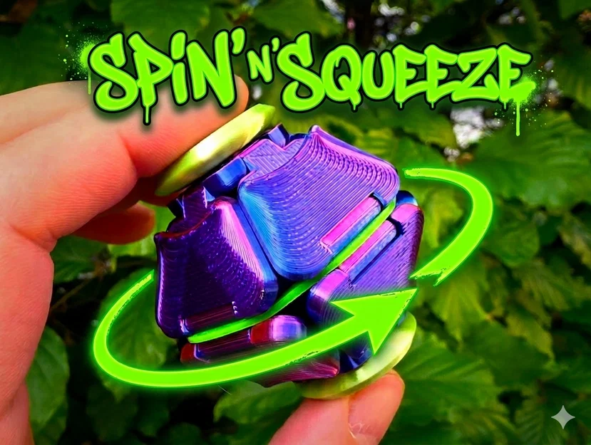 Spin'n'Squeeze Fidget Toy – Đồ chơi bóp & quay (Spinner) chống kẹt - Image 1