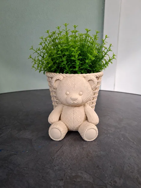 Chậu Cây Gấu Bông Dễ Thương (Cute Teddy Bear Planter) - Image 1
