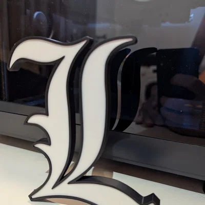 Mô hình logo chữ L từ Death Note trang trí đẹp mắt