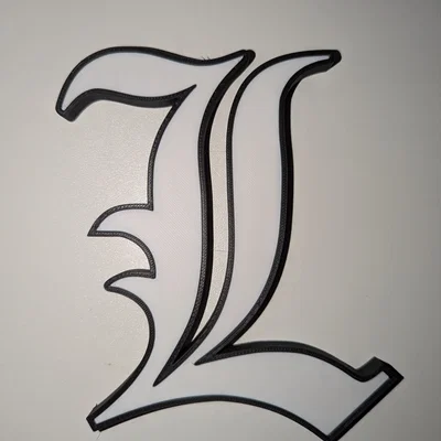 Mô hình logo chữ L từ Death Note trang trí đẹp mắt