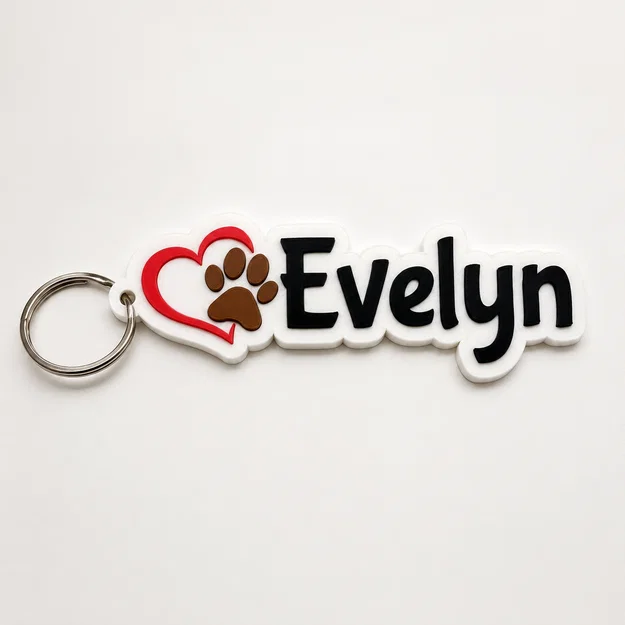Thẻ tên dấu chân trong tim của Evelyn - Image 1