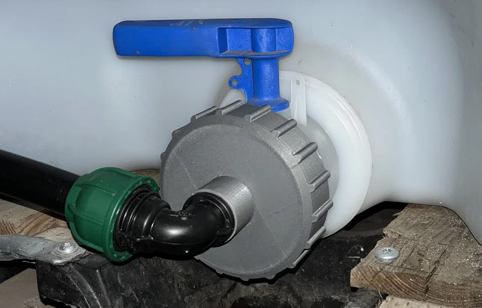 Đầu chuyển đổi IBC S100x8 sang ren 3/4 inch (In 3D) - Image 1