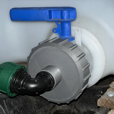 Đầu chuyển đổi IBC S100x8 sang ren 3/4 inch (In 3D)