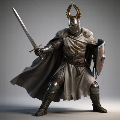 Mô hình 3D Kỵ sĩ Đức German Knight 1 đầy uy dũng và chi tiết