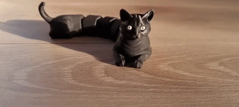 Mô hình mèo đen cử động linh hoạt (Articulated Black Cat) in 3D - Image 1