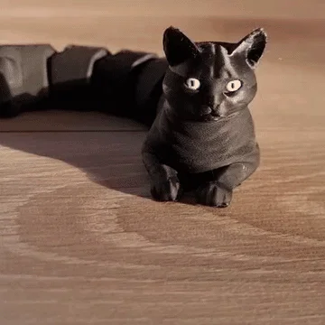 Mô hình mèo đen cử động linh hoạt (Articulated Black Cat) in 3D