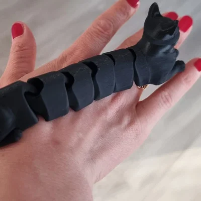 Mô hình mèo đen cử động linh hoạt (Articulated Black Cat) in 3D