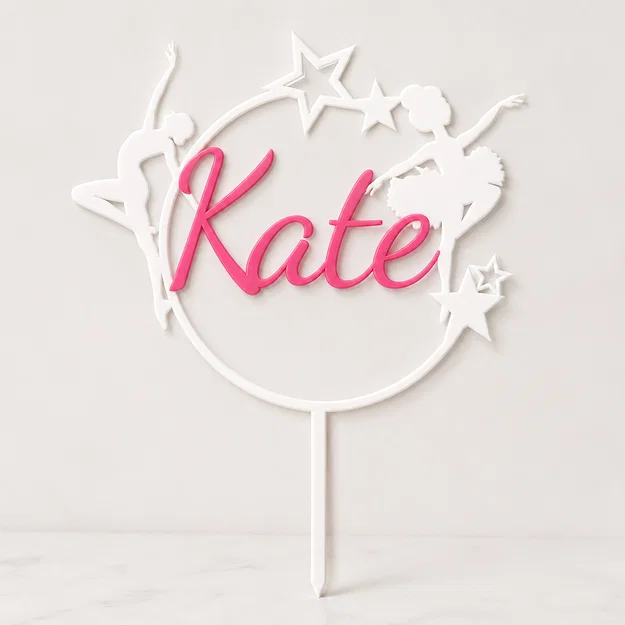 Mẫu Cắm Trang Trí Bánh Kem Hình Vũ Công Ballet (Ballerina Cake Topper) - Image 1