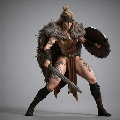 Mô hình Nữ Chiến Binh Bộ Lạc (Tribal Warrior 4) cho in 3D