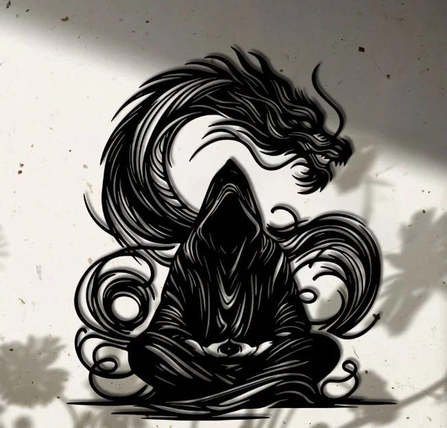 Mô hình 3D Zen Master Dragon nghệ thuật đầy thiền định - Image 1