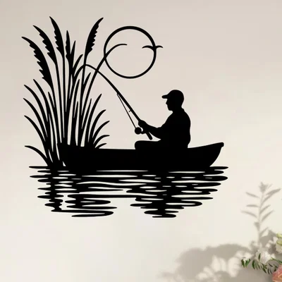 File 3D Fisherman Wall Art - Tranh treo tường hình người đi câu