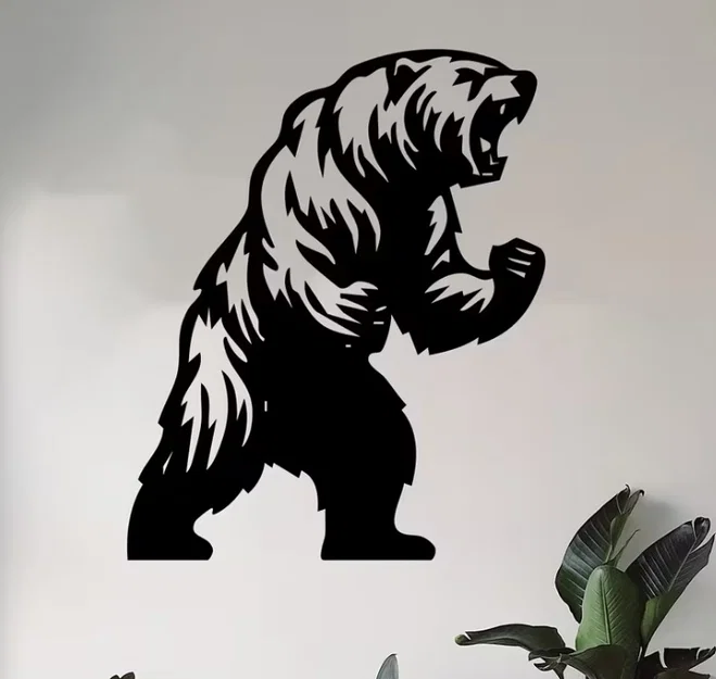 Mô hình tranh treo tường Gấu Dũng Mãnh - Fierce Bear Wall Art - Image 1