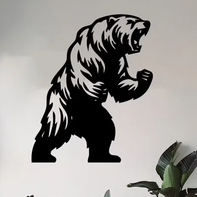 Mô hình tranh treo tường Gấu Dũng Mãnh - Fierce Bear Wall Art