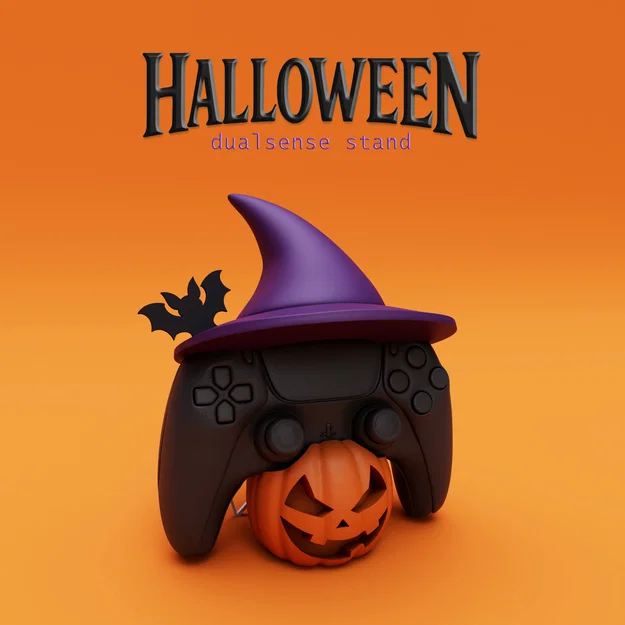 Halloween – Stand DualSense nón phù thủy | Giá đỡ tay cầm ma mị STL - Image 1