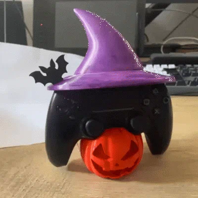 Halloween – Stand DualSense nón phù thủy | Giá đỡ tay cầm ma mị STL