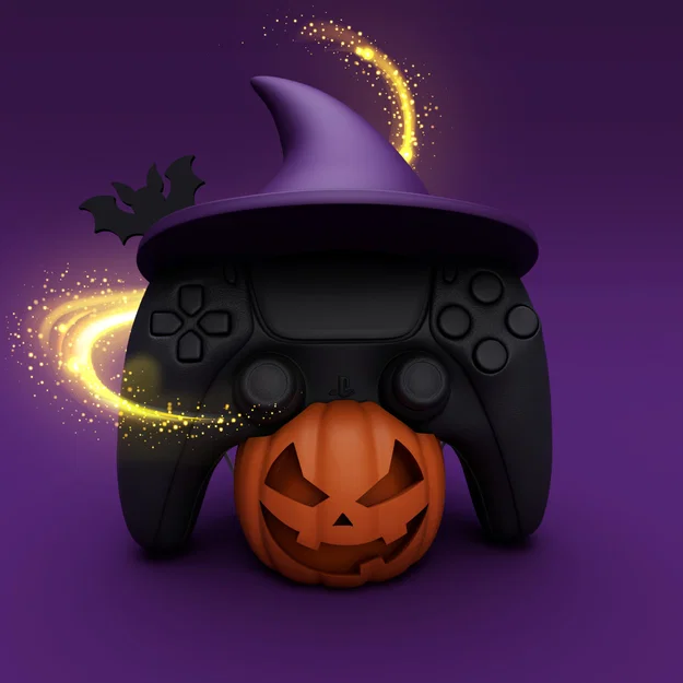 Halloween – Stand DualSense nón phù thủy | Giá đỡ tay cầm ma mị STL - Image 10