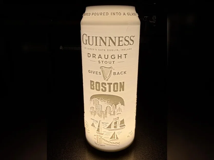 Đèn lithophane lon Guinness Draught Stout Boston (LED001) - Image 1