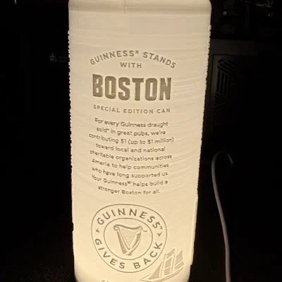 Đèn lithophane lon Guinness Draught Stout Boston (LED001)