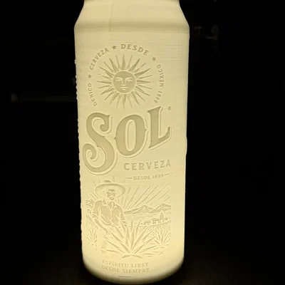 Đèn lithophane lon bia Sol Cerveza (Beercan lamp lithophane)