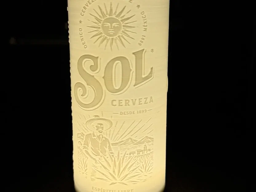 Đèn lithophane lon bia Sol Cerveza (Beercan lamp lithophane) - Image 2