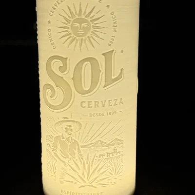 Đèn lithophane lon bia Sol Cerveza (Beercan lamp lithophane)