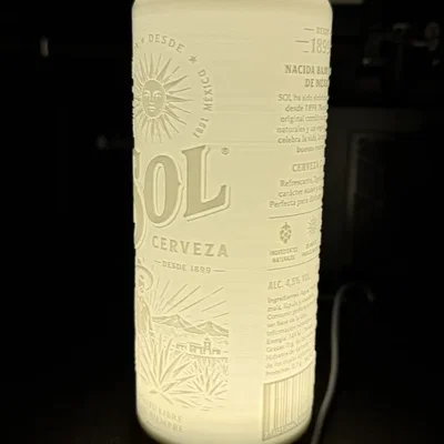 Đèn lithophane lon bia Sol Cerveza (Beercan lamp lithophane)