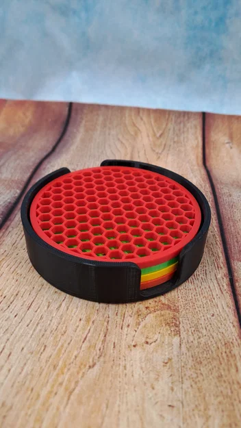 Holder đựng coaster + Coaster (lót ly) in 3D - Image 1